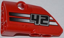 Part 87080pb007 - Technic, Panel Fairing # 1 Small Smooth Short, Side A with '42' and 2 Black to White Fade Stripes Pattern (Sticker) - Set 42011 - De BrickPlaats