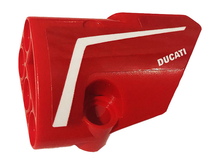 Part 87086pb059 - Technic, Panel Fairing # 2 Small Smooth Short, Side B with White Stripe and 'DUCATI' Pattern (Sticker) - Set 42107 - De BrickPlaats