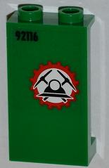 Part 87544pb009L - Panel 1 x 2 x 3 with Side Supports - Hollow Studs with Miners Logo (Helmet with Crossed Pickaxes ) and '92116' Pattern Left (Sticker) - Set 4203 - De BrickPlaats