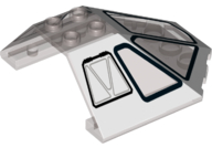 Part 87606pb05 - Windscreen 6 x 6 x 2 Canopy with Five Windows and Two Hatches Pattern - De BrickPlaats