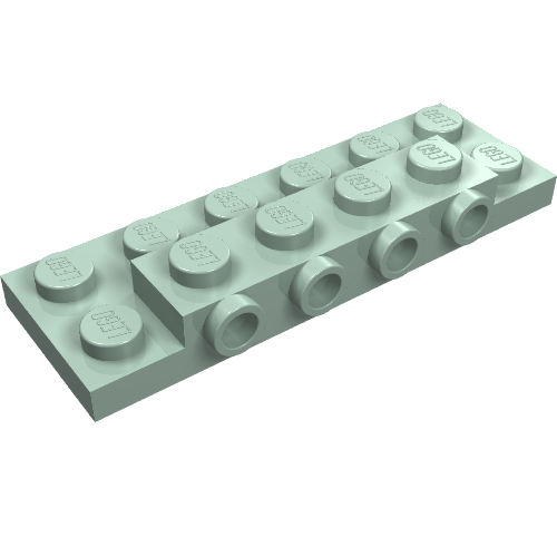 Part 87609 - Plate, Modified 2 x 6 x 2/3 with 4 Studs on Side - De BrickPlaats