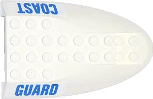 Part 87615pb03 - Aircraft Fuselage Aft Section Curved Top 6 x 10 with Blue 'COAST' and 'GUARD' Pattern on Both Sides (Stickers) - Sets 60013 / 60015 - De BrickPlaats