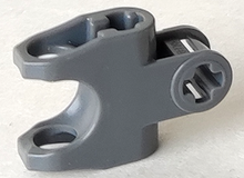 Part 89652 - Technic, Axle Connector 2 x 3 with Ball Joint Socket - Closed Sides, Angled Forks with Open Axle Holes - De BrickPlaats