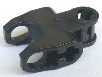 Part 89652 - Technic, Axle Connector 2 x 3 with Ball Joint Socket - Closed Sides, Angled Forks with Open Axle Holes - De BrickPlaats