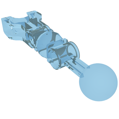 Part 90607 - Hero Factory Arm / Leg with Ball Joint on Axle and Ball Socket and 2 Pin Holes - De BrickPlaats