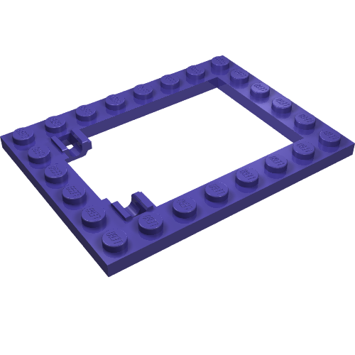 Part 92107 - Plate, Modified 6 x 8 Trap Door Frame Horizontal (Long Pin Holders) - De BrickPlaats