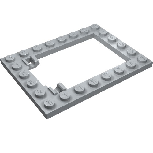 Part 92107 - Plate, Modified 6 x 8 Trap Door Frame Horizontal (Long Pin Holders) - De BrickPlaats