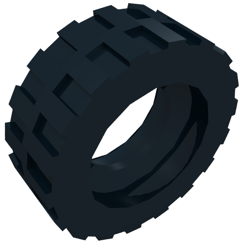 Part 92409 - Tire 17.5mm D. x 6mm with Shallow Staggered Treads - Band Around Center of Tread - De BrickPlaats
