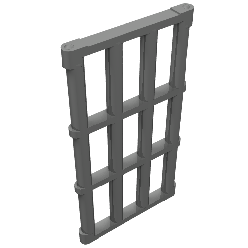 Part 92589 - Bar 1 x 4 x 6 Grille with End Protrusions - De BrickPlaats