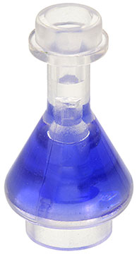 Part 93549pb02 - Minifigure, Utensil Bottle, Erlenmeyer Flask with Molded Trans-Purple Fluid Pattern - De BrickPlaats