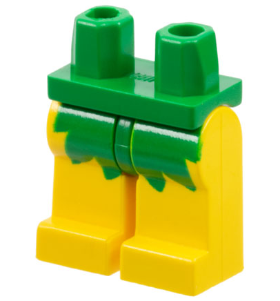 Part 970c03pb01 - Hips and Yellow Legs with Green Leaf Skirt Pattern - De BrickPlaats