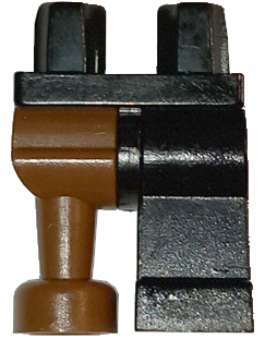 Part 970d01 - Hips and 1 Black Left Leg, 1 Brown Pirate Peg Leg - De BrickPlaats