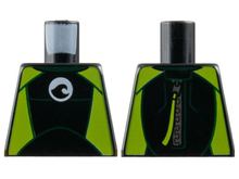 Part 973pb2739 - Torso Wetsuit with White Logo, Lime Sides and Silver Zipper with Cord on Back Pattern - De BrickPlaats
