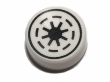 Part 98138pb011 - Tile, Round 1 x 1 with SW Emblem of the Galactic Republic with 8 Spokes Pattern - De BrickPlaats