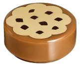 Part 98138pb014 - Tile, Round 1 x 1 with Cookie Tan Frosting and Chocolate Sprinkles Pattern - De BrickPlaats