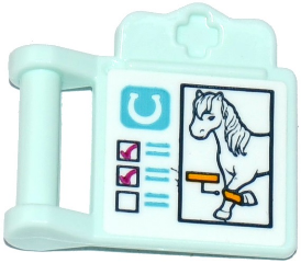 Part 98393bpb03 - Friends Accessories Medical Clipboard with Bar Handle with Horseshoe, Ticked Boxes and Horse Pattern (Sticker) - Set 41125 - De BrickPlaats