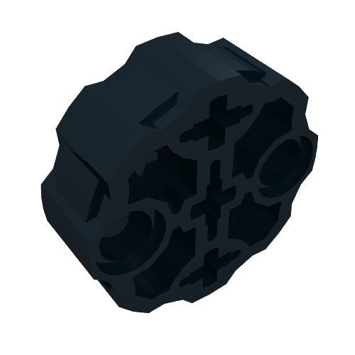 Part 98585 - Technic, Axle Connector Block Round with 2 Pin Holes and 3 Axle Holes (Hero Factory Weapon Barrel) - De BrickPlaats
