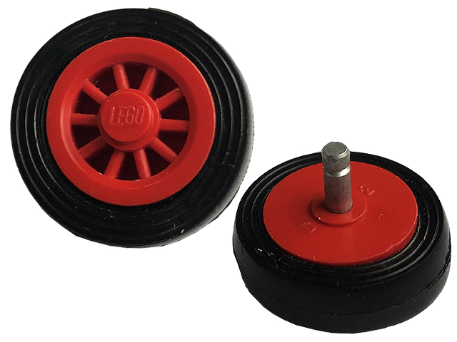 Part bb0019c01 - Wheel Spoked 2 x 2 with Stud with Black Tire Smooth - Small Solid (bb0019 / 132old) - De BrickPlaats