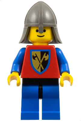 Minifig cas108 - Crusader Axe - Blue Legs with Black Hips, Dark Gray Neck-Protector - De BrickPlaats
