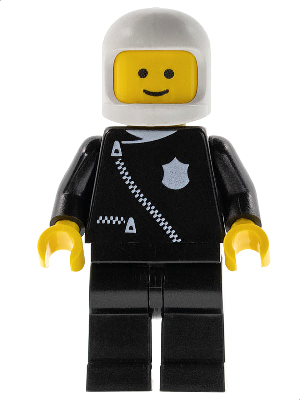 Minifig cop003 - Police - Zipper with Badge, Black Legs, White Classic Helmet - De BrickPlaats
