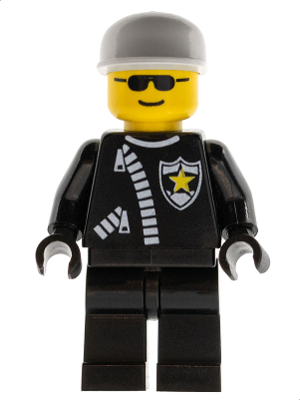 Minifig cop006 - Police - Zipper with Sheriff Star, White Cap - De BrickPlaats