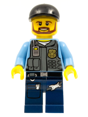 Minifig cty0360 - Police - LEGO City Undercover Elite Police Officer 1 - Brown Beard - De BrickPlaats
