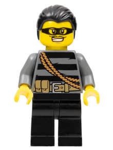 Minifig cty0363 - Police - City Burglar, Black Hair, Mask - De BrickPlaats