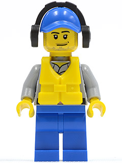Minifig cty0418 - Coast Guard City - Crew Member Male, Blue Cap with Hole, Headphones - De BrickPlaats