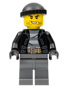 Minifig cty0930 - Police - City Bandit Crook, Black Knit Cap, Black Stubble - De BrickPlaats