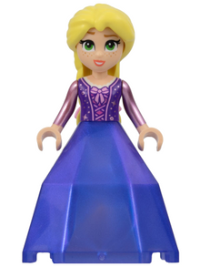Minifig dp167 - Rapunzel - Mini Doll, Bright Pink Flowers, Diamond Dress Container Bottom - De BrickPlaats
