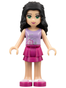 Minifig frnd0001 - Friends Emma - Magenta Layered Skirt, Lavender Top - De BrickPlaats