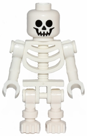 Minifig gen047 - Skeleton - Standard Skull, Bent Arms Vertical Grip - De BrickPlaats