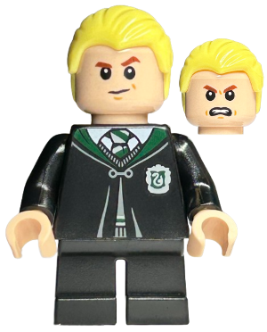 Minifig hp254 - Draco Malfoy - Black Torso Slytherin Robe, Black Short Legs - De BrickPlaats