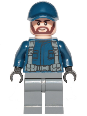 Minifig jw061 - ACU Guard - Male, Dark Blue Cap, Light Nougat Head, Beard - De BrickPlaats
