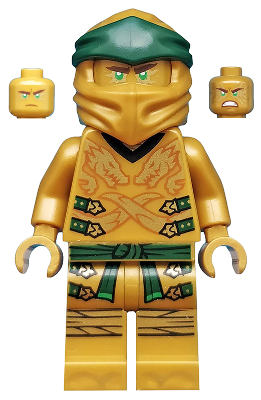 Minifig njo0499 - Lloyd (Golden Ninja) - Legacy, Pearl Gold Head - De BrickPlaats