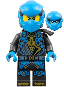 Minifig njo0932 - Nya - Dragons Rising, Tunic with Shoulder Armor, Head Wrap, Scabbard - De BrickPlaats