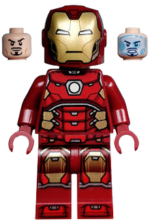 Minifig sh0612 - Iron Man - Silver Hexagon on Chest - De BrickPlaats