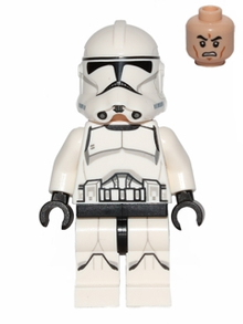 Minifig sw0541 - Clone Trooper (Phase 2) - Light Nougat Head - De BrickPlaats