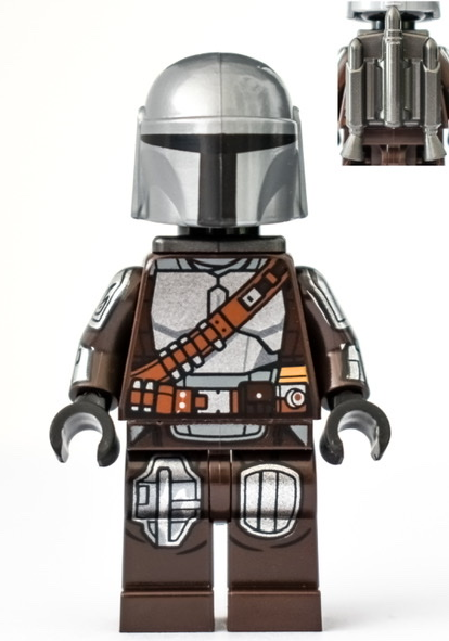Minifig sw1166 - The Mandalorian / Din Djarin / 'Mando' - Silver Beskar Armor, Jet Pack - De BrickPlaats