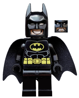 Minifig tlm090 - Batman - Dual Sided Head Grin and Angry Face (Type 2 Cowl) - De BrickPlaats